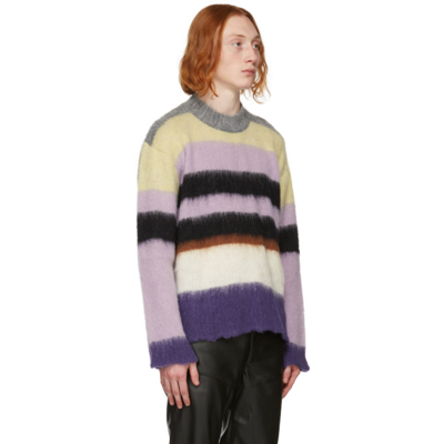 Shop Marc Jacobs Multicolor 'the Brushed Striped Sweater' Sweater