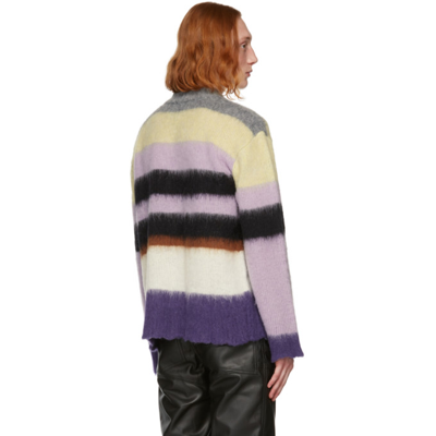 Shop Marc Jacobs Multicolor 'the Brushed Striped Sweater' Sweater