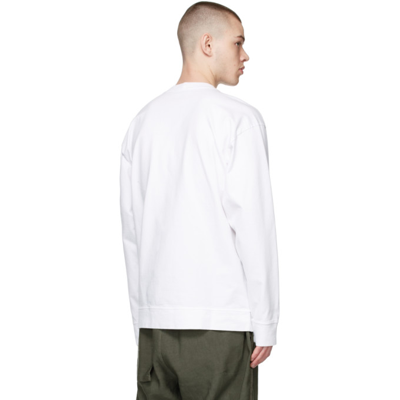 Shop Stone Island White Fleece Garment-dyed T-shirt In V0001 White