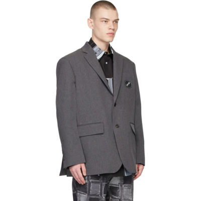 Shop We11 Done Grey Oversized Blazer In Charcoal