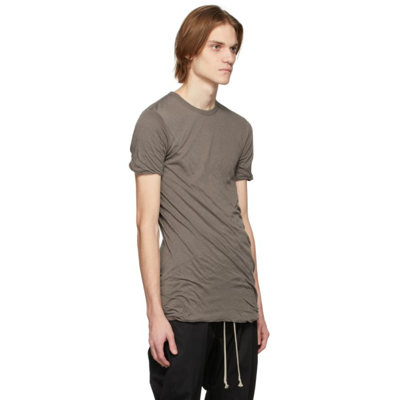 Shop Rick Owens Taupe Double Short Sleeve T-shirt In 34 Dust