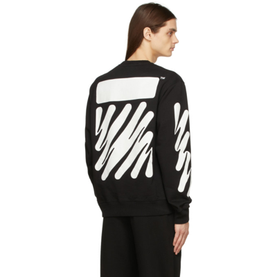 Shop Off-white Black Wave Diag Sweatshirt In Black/white
