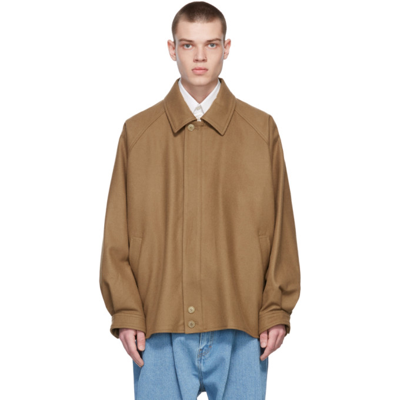 Hed Mayner Tan Wool Harrington Jacket In Camel | ModeSens