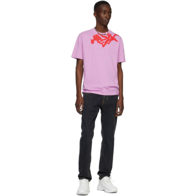 Shop Alyx Pink Spray Logo T-shirt