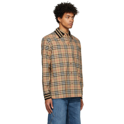Burberry Towner Archival Check Button-up Shirt In Beige | ModeSens
