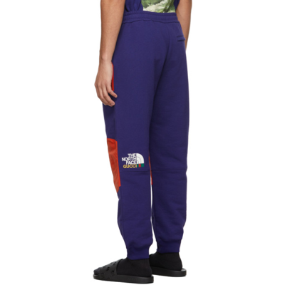 Shop Gucci Purple & Red The North Face Edition Paneled Lounge Pants In 4453 Vintage Ink/red