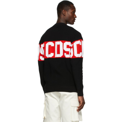 Shop Gcds Black Logo Band Sweater In 02 Black