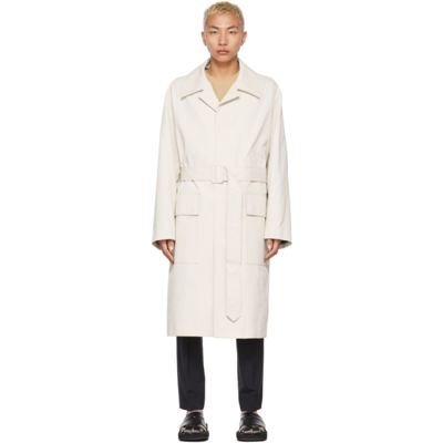 Shop Solid Homme Beige Belted Trench Coat In Beige 102e