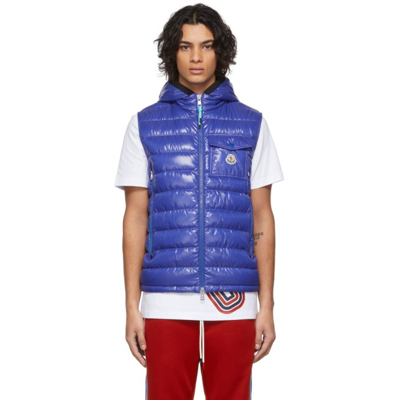 Shop Moncler Blue Ragot Vest In 732 Blue