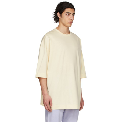 Shop Juunj Off-white Overfit Graphic Half Sleeve T-shirt In 0 Ivory