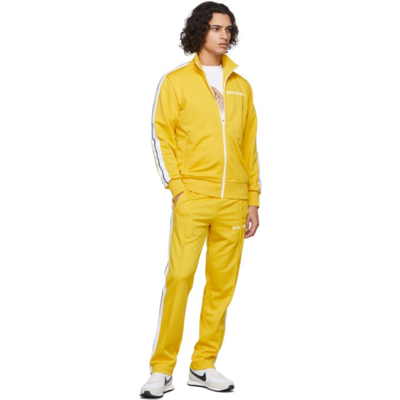 Shop Palm Angels Yellow Classic Track Jacket In Yellow White