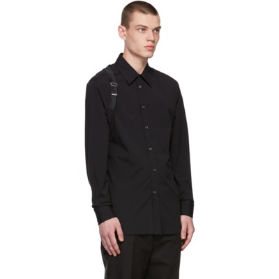 Shop Alexander Mcqueen Black Logo Harness Shirt In 0901 Black/black