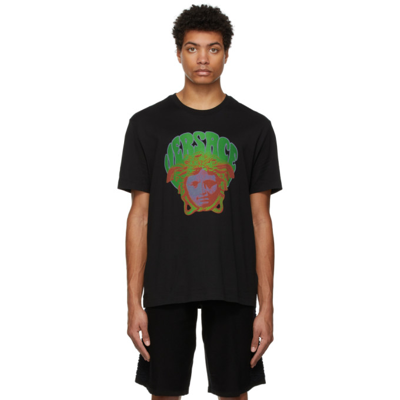 Shop Versace Black Medusa Music T-shirt In 1b000 Black