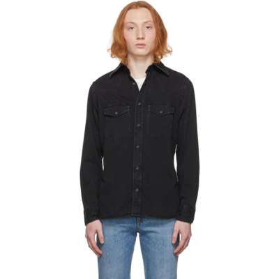 Shop Tom Ford Black Denim Leisure Shirt In K07 Black