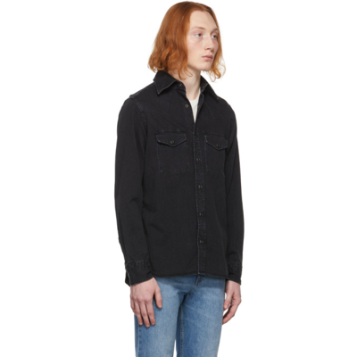 Shop Tom Ford Black Denim Leisure Shirt In K07 Black