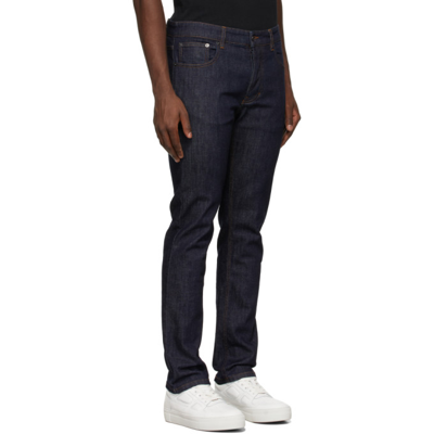 Shop Ami Alexandre Mattiussi Navy Slim Fit Jeans In Indigo/402