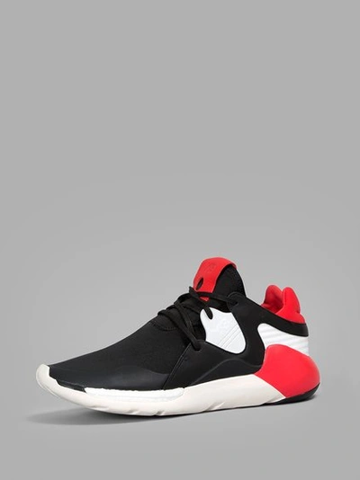 Shop Y-3 Men's Black/red/white Boost Qr Sneakers