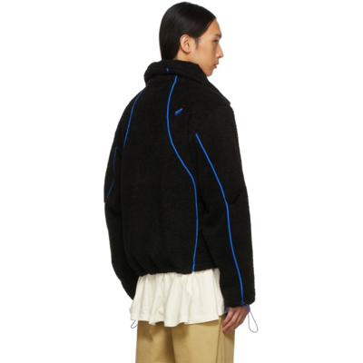 Shop Ader Error Black Victo Fleece Half-zip Sweater