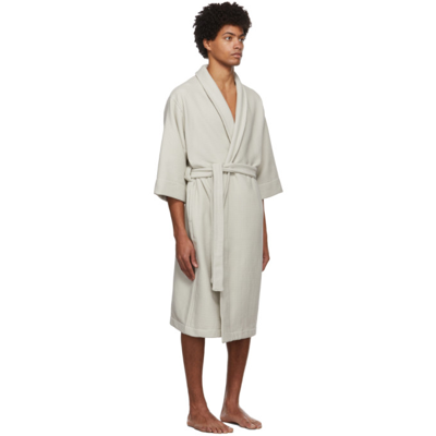 Shop Fear Of God Beige Three-quarter Sleeve Robe In Cement