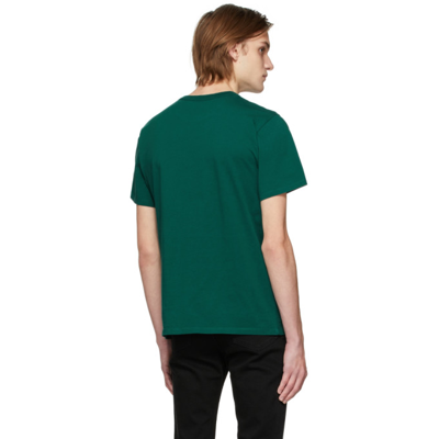 Shop Maison Kitsuné Green Classic Fox Patch T-shirt In P390 Dark Green