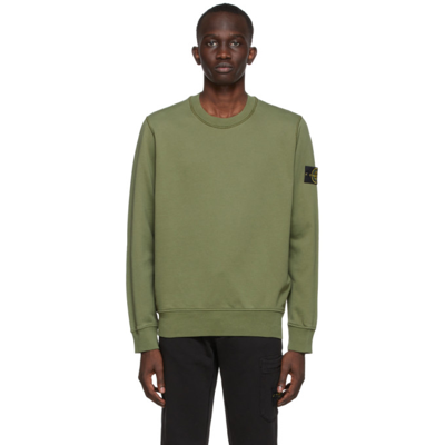 Stone Island Crewneck Cotton Sweatshirt In Green | ModeSens