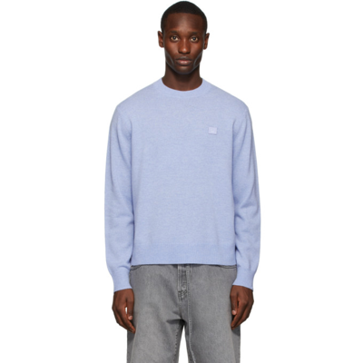 Shop Acne Studios Blue Patch Sweater In Cs3 Cornflower Blue