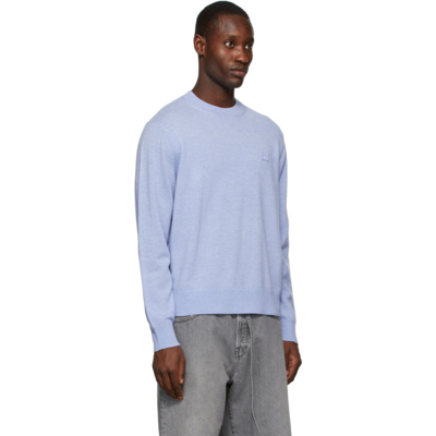 Shop Acne Studios Blue Patch Sweater In Cs3 Cornflower Blue