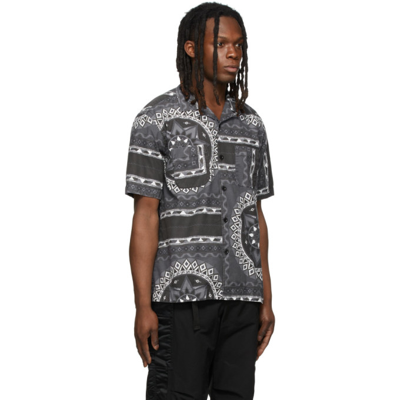 Shop Sacai Black & Grey Bandana Print Shirt In 001 Black