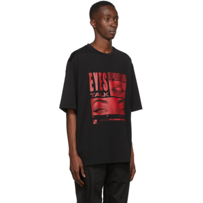 Shop Dolce & Gabbana Black Graphic T-shirt In Hn3kr Eyes Talk Fdo.
