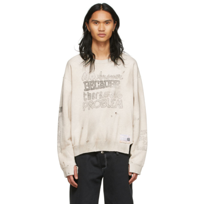 White distressed sweatshirt hotsell