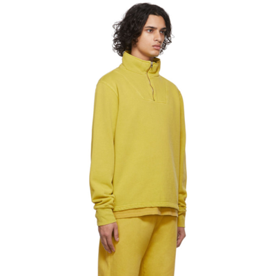 Shop Les Tien Yellow Half-zip Yacht Sweatshirt In Electric Dijon