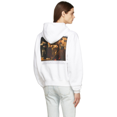 Shop Off-white White Caravaggio Crowning Over Hoodie In White/black
