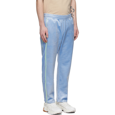 Shop Li-ning Blue Velvet Lounge Pants In 2 Lt Blue