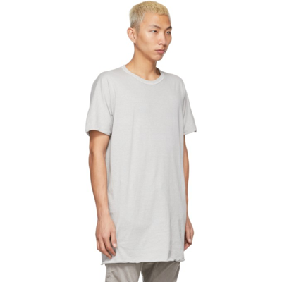 Shop Boris Bidjan Saberi Grey Garment-dyed One-piece T-shirt In Light Grey