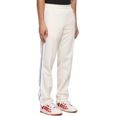 Shop Palm Angels Off White Classic Track Pants In Off White White