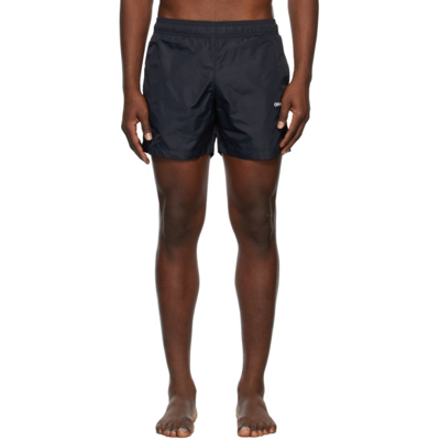 Shop Off-white Black Diag Outline Swim Shorts