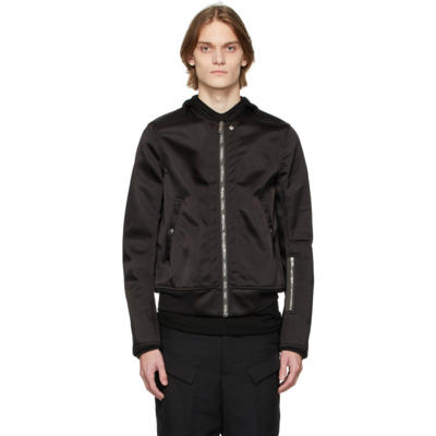 Shop Rick Owens Black Flight Bomber Jacket In 09 Black