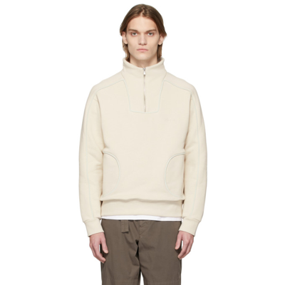 Shop Jacquemus Beige 'le Sweatshirt Linha' Zip-up Sweatshirt In Light Beige