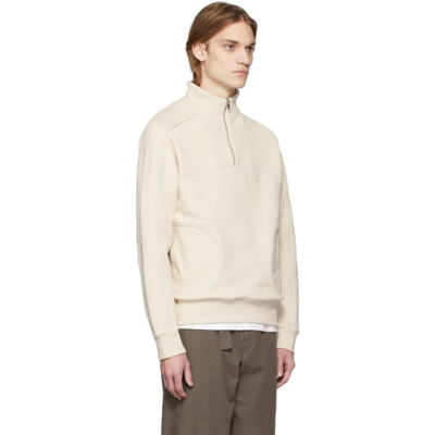 Shop Jacquemus Beige 'le Sweatshirt Linha' Zip-up Sweatshirt In Light Beige