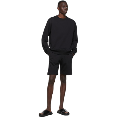 Shop Dries Van Noten Black French Terry Shorts In 900 Black