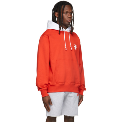 Shop Helmut Lang Red Lifeguard Hoodie In Fiery Red