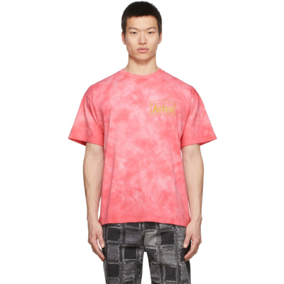 Shop Aries Pink Tie-dye Temple T-shirt
