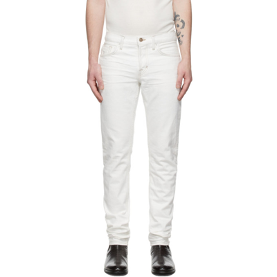 Shop Tom Ford White Selvedge Slim Jeans In N11 Stone