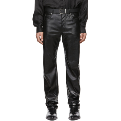 Shop Lu'u Dan Black Faux-leather Trousers