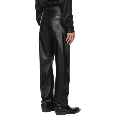 Shop Lu'u Dan Black Faux-leather Trousers
