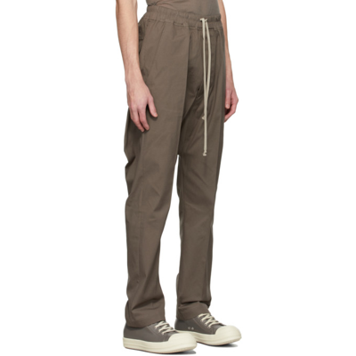 Shop Rick Owens Taupe Drawstring Long Trousers In 34 Dust