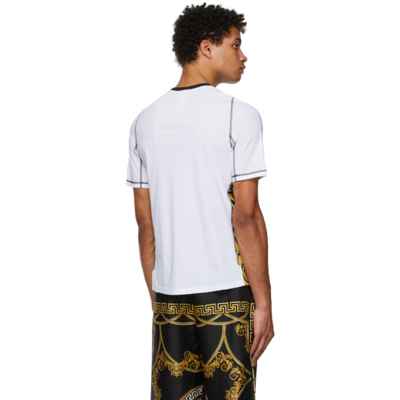 Shop Versace White Barocco Running T-shirt In 5w030 Whtgld