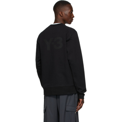 Shop Y-3 Black Logo Crew Sweatshirt