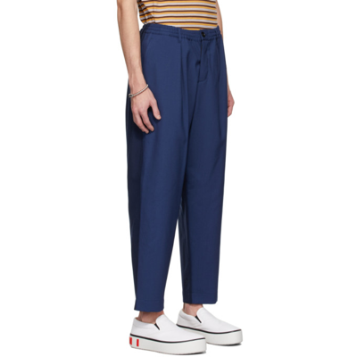 Shop Marni Blue & Navy Colorblock Trousers In 00b65 Cornflower