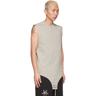 Shop Rick Owens Beige Champion Edition Sleeveless Sweater In 08 Pearl